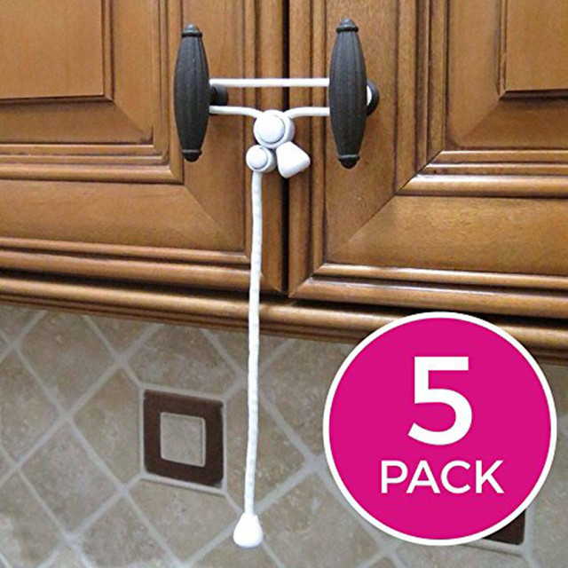 5pcs Kiscords Baby Safety Cabinet Locks Child Safety Cabinet Latches for  Home Safety Strap Baby Proofing Cabinets Kitchen Door - AliExpress